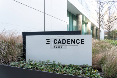 Photo for Houston, TX, USA - February 27, 2022: A Cadence Bank branch in downtown Houston, Texas, USA. Cadence Bank is an American bank - Royalty Free Image
