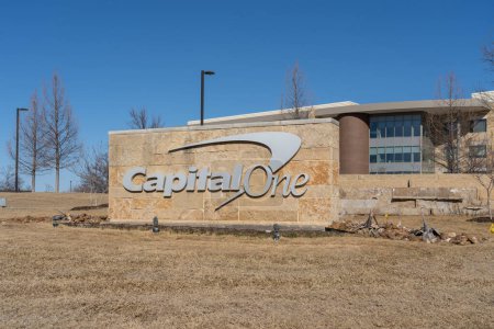 Photo for Plano, Texas,USA - March 19, 2022: Capital One sign at its offices in Plano, Texas, USA. Capital One Financial Corporation is an American bank holding company. editorial use only. - Royalty Free Image