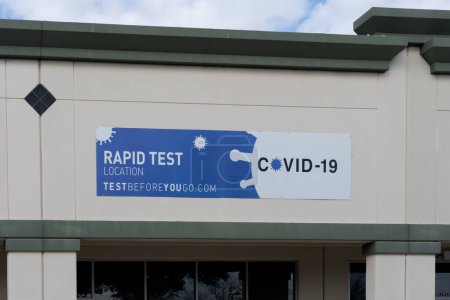 Photo for Orlando, Fl, USA - January 5, 2022: One of the Covid-19 Rapid Test locations in Orlando, Fl, USA. All testing CLIA certified and approved by the CDC and WHO for international travel. - Royalty Free Image
