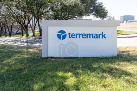 Photo for Irving, Taxas, USA - March 20, 2022: Terremark sign at its office building in Irving, Taxas, USA. Terremark Worldwide, Inc., is of IBM, a provider of information technology services. - Royalty Free Image