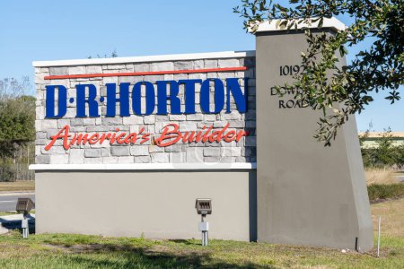 Photo for Orlando, Florida, USA - January 30, 2022: Closeup of D.R. Horton sign at their corporate office in Orlando, Florida, USA. D.R. Horton, Inc. is an American home construction company. - Royalty Free Image
