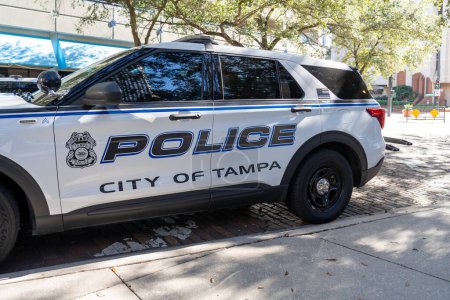 Photo for Tampa, FL, USA - January 8, 2022: A Police car is shown in Tampa, FL, USA. - Royalty Free Image