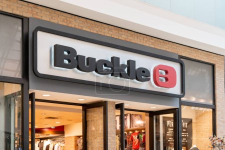 Photo for Houston, Texas, USA - February 25, 2022: A Buckle store in a shopping mall. The Buckle, Inc. is an American fashion retailer selling clothing, footwear, and accessories. - Royalty Free Image