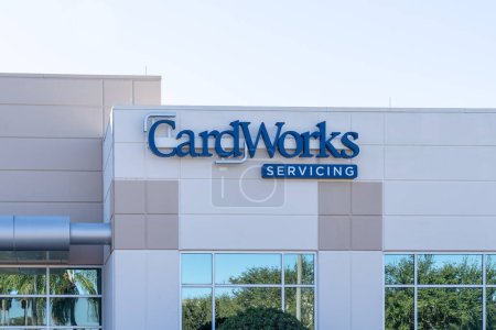 Photo for Orlando, Florida, USA - January 30, 2022: CardWorks sign on the building in Orlando, Florida, USA. CardWorks is a consumer finance lender and servicer. - Royalty Free Image