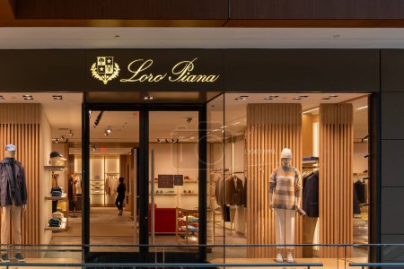 Photo for Houston, Texas, USA - February 25, 2022: Loro Piana store in a shopping mall. Loro Piana is an Italian fabrics and clothing company specializing in high-end, luxury cashmere and wool products. - Royalty Free Image