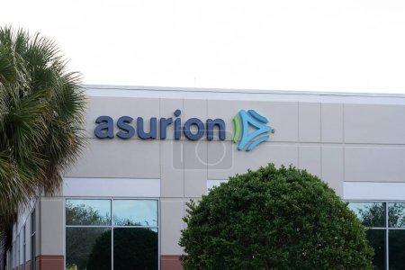 Photo for Orlando, Fl, USA - January 5, 2022: Asurions logo sign on the building in Orlando, Fl, USA. Asurion is an American company that provides device repair and replace service. - Royalty Free Image