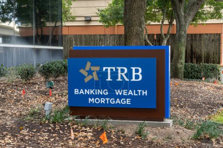 Photo for Houston, Texas, USA - March 6, 2022: TRB (Texas Regional Bank)s sign at its office in Houston, Texas, USA. Texas Regional Bank is an American privately owned institution. - Royalty Free Image