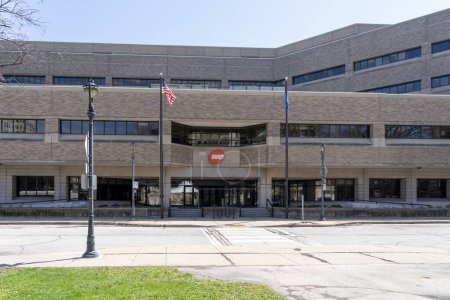 Photo for We Energies headquarters in Milwaukee, Wisconsin, USA, May 3, 2023. We Energies is the trade name of Wisconsin Electric Power Company and Wisconsin Gas LLC, utility subsidiaries of WEC Energy Group - Royalty Free Image