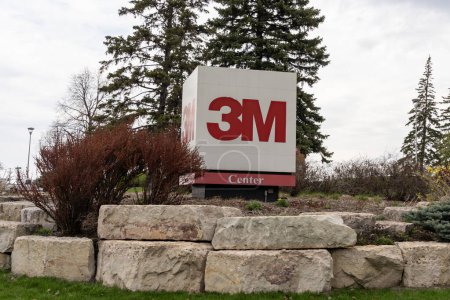 Photo for Saint Paul, MN, USA - May 5, 2023: 3M logo at its headquarters in Saint Paul, MN, USA. 3M is an American multinational conglomerate. - Royalty Free Image