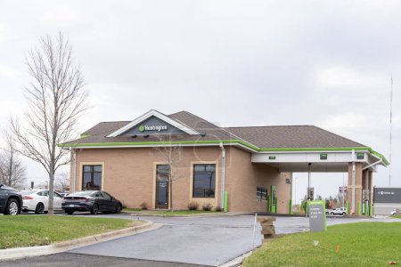 Photo for A Huntington Bank branch at 3836 Lexington Ave N in Shoreview, Minnesota, USA, on May 5, 2023. Huntington Bancshares Incorporated is an American bank holding company. - Royalty Free Image
