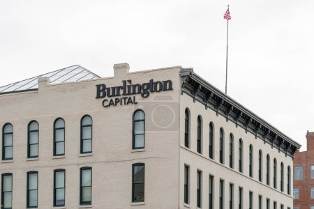 Photo for Burlington Capital headquarters on Farnam St in Omaha, Nebraska, USA, on May 7, 2023. Burlington Capital is an alternative investment manager. - Royalty Free Image