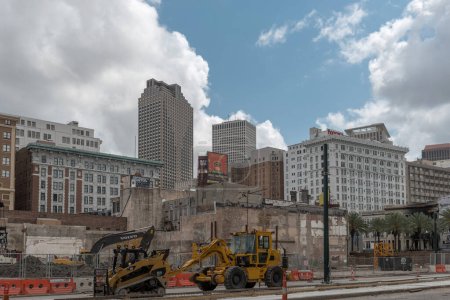 Foto de Paisaje urbano de Nueva Orleans con área de construcción. Los edificios están en construcción. Luisiana. - Imagen libre de derechos