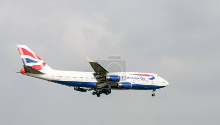 Photo for British Airways Airlines Boeing 747 G-CIVX landing in London Heathrow International Airport. - Royalty Free Image