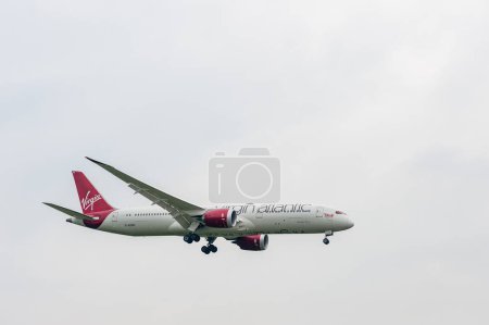 Photo for Virgin Atlantic Airlines Boeing 787 Dreamliner G-VOOH landing in London Heathrow International Airport. - Royalty Free Image