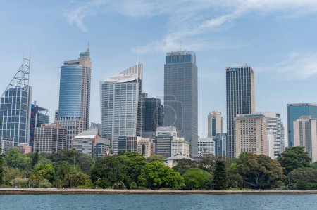 Photo for Sydney Business Area with Royal Botanic Gardens and River Water. - Royalty Free Image