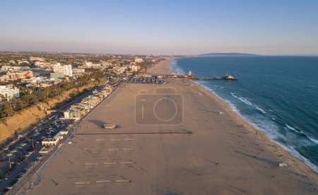 Photo for Sunset in Santa Monica, Los Angeles, California. Situated on Santa Monica Bay - Royalty Free Image