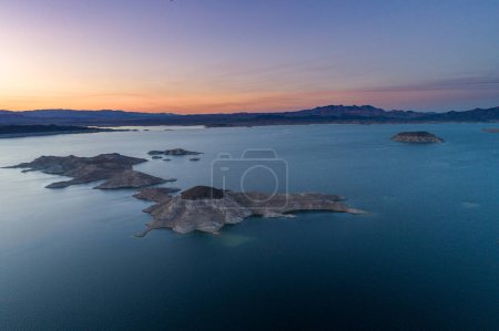Photo for Lake Mead in Nevada. Big Boulder and Littler Boulder Islands, Rock Island in Background. Colorado River in Background. - Royalty Free Image