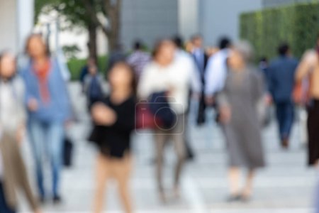 Photo for Blurry Business People in Tokyo, Japan. Shinjuku Area. Bright Sunny Day - Royalty Free Image