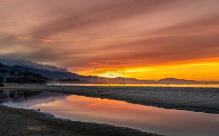 Photo for Santa Barbara shoreline, California. Sunrise Skyline and Beach. - Royalty Free Image