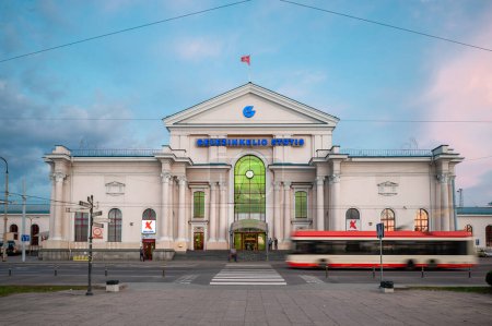 Photo for Vilnius Railway Station, Lithuania. Blurry Background Because of Panning. - Royalty Free Image
