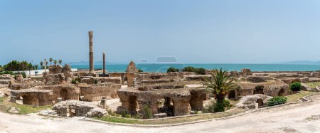 Téléchargez les photos : The Baths of Antoninus or Baths of Carthage in Tunis, Tunisia. These are the vastest set of Roman Thermae built on the African continent and one of three largest built in the Roman Empire. - en image libre de droit