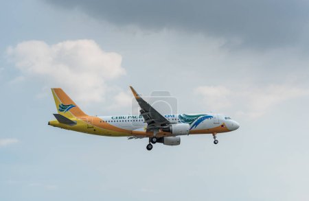 Photo for Cebu Pacific Airlines Airbus A320 RP-C4102 Landing in Manila International Airport - Royalty Free Image
