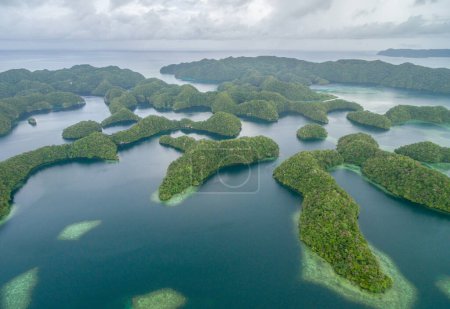 Photo for Koror Island in Palau. Archipelago, part of Micronesia Region. Drone Point of View - Royalty Free Image