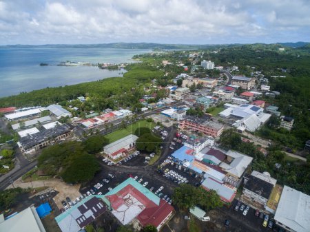 Foto de Koror Ciudad en Palau Island. Micronesia, Paisaje urbano de fondo. - Imagen libre de derechos