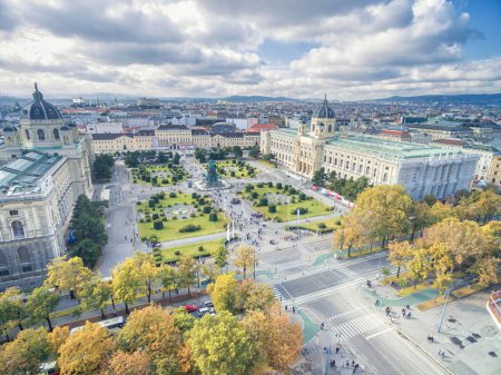 Photo for Museum of Natural History and Maria Theresien Platz. Large public square in Vienna, Austria - Royalty Free Image