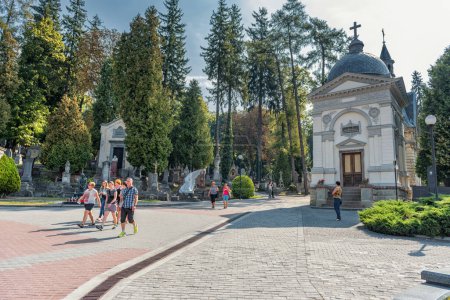Photo for LVIV, UKRAINE - SEPTEMBER 11, 2016: Lviv City and Lychakiv Cemetery. Sightseeing Place. - Royalty Free Image