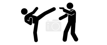 Ilustración de Fight, riot, brawl, shooting, chaos, fighter, robbery - Imagen libre de derechos