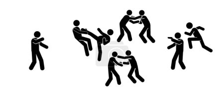 Illustration for Fight, riot, brawl, shooting, chaos, fighter, robbery - Royalty Free Image