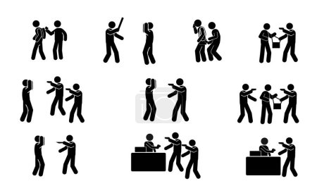 Illustration for Illustration of icon people stealing, robbing, pickpocketing - Royalty Free Image
