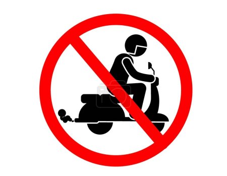 Illustration for No motorcyclist or scooter traffic sign. Vector illustration. - Royalty Free Image