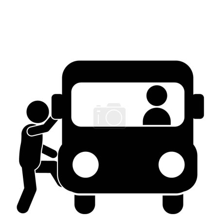 Illustration for Bus driver and passenger icon. Simple illustration of bus driver and passenger vector icon for web - Royalty Free Image