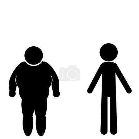 Ilustración de Ilustración vectorial de personas gordas y delgadas - Imagen libre de derechos