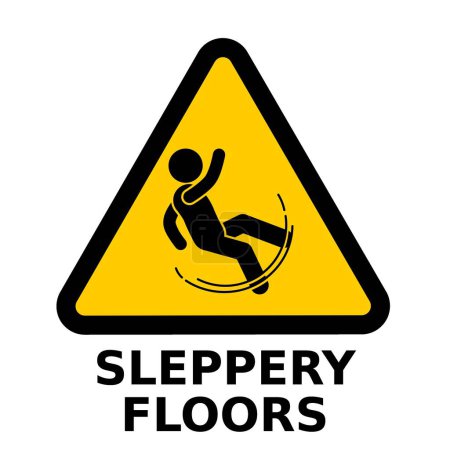 slippery floor warning sign, Vector Illustration, Isolate On White Background Label
