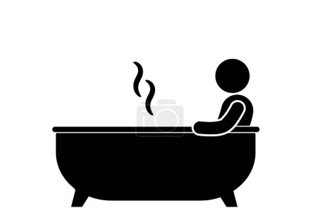 illustration vectorielle de baignade dans une baignoire