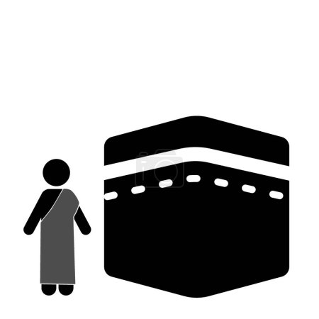 Illustration for Vector illustration of muslims performing the hajj - Royalty Free Image