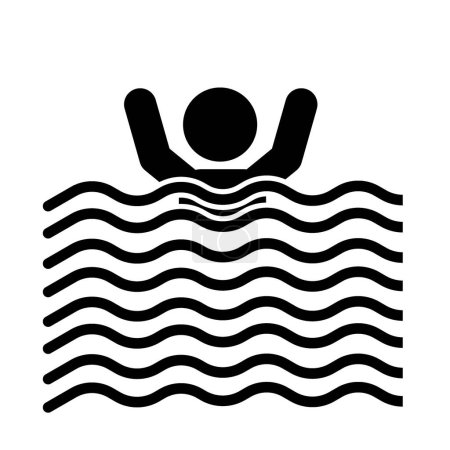 deep water vector illustration, drowning