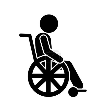 Illustration for Disabled vector illustration with wheelchair - Royalty Free Image