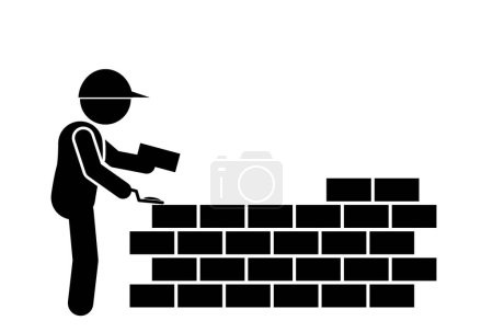 Ilustración de Ilustración vectorial del trabajador de la construcción, constructor - Imagen libre de derechos