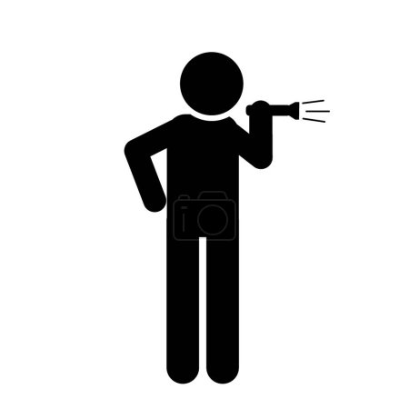vector illustration of person holding flashlight