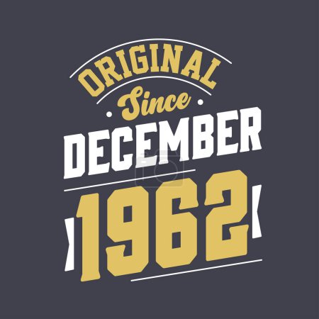 Illustration for Classic Since December 1962. Born in December 1962 Retro Vintage Birthday - Royalty Free Image