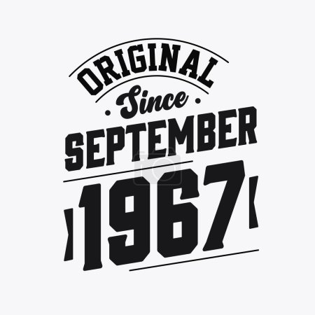 Ilustración de Nacido en septiembre 1967 Retro Vintage Cumpleaños, Original desde septiembre 1967 - Imagen libre de derechos