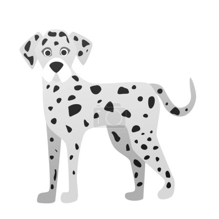 Ilustración de Perro de raza dálmata. Familia encantadora mascota, lindo perro amigo vector de dibujos animados ilustración - Imagen libre de derechos
