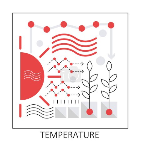 Téléchargez les illustrations : Diffusion naturelle de la température. Changement climatique, illustration vectorielle de protection écologique - en licence libre de droit