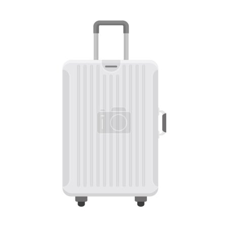 Illustration for Travel bag luggage. Suitcase with wheels, travelling baggage, voyage handbag vector cartoon illustration - Royalty Free Image