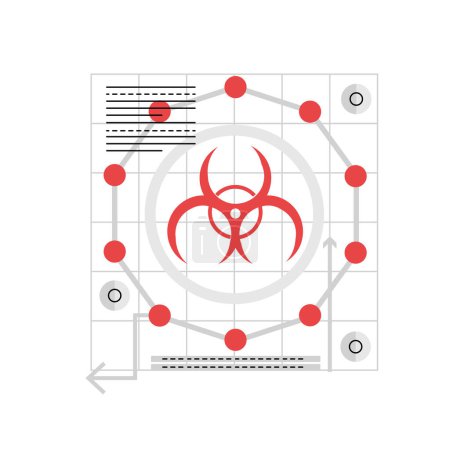 Illustration for Biological hazard. Biohazard research, biochemistry science, safety research vector illustration - Royalty Free Image