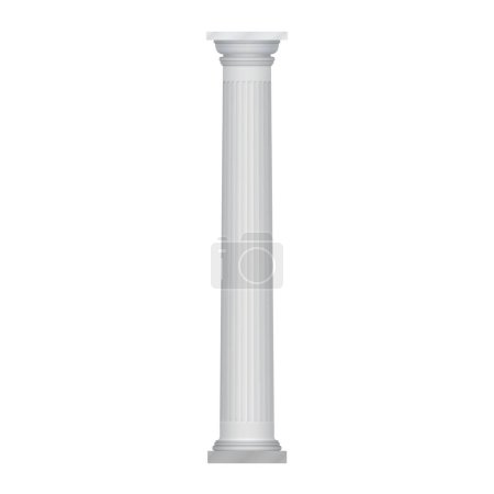 3D white column, Greek ancient pillar of marble stone for temple vector illustration